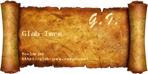 Glab Imre névjegykártya